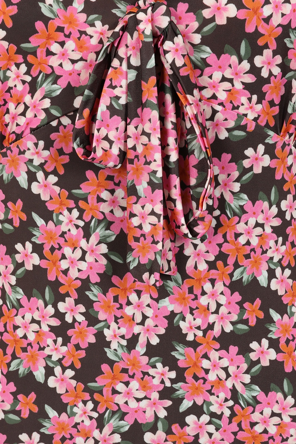 Vintage Chic for Topvintage - Topvintage exclusive ~ Devon Ditsy jurk in bruin en roze 2
