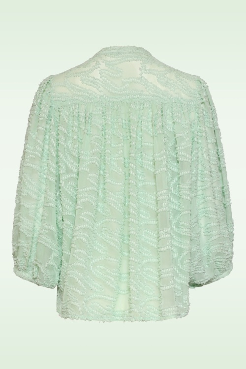 Smashed Lemon - Airy Elegance blouse in zachtgroen 4