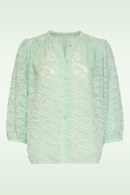 Smashed Lemon - Airy Elegance blouse in zachtgroen 2