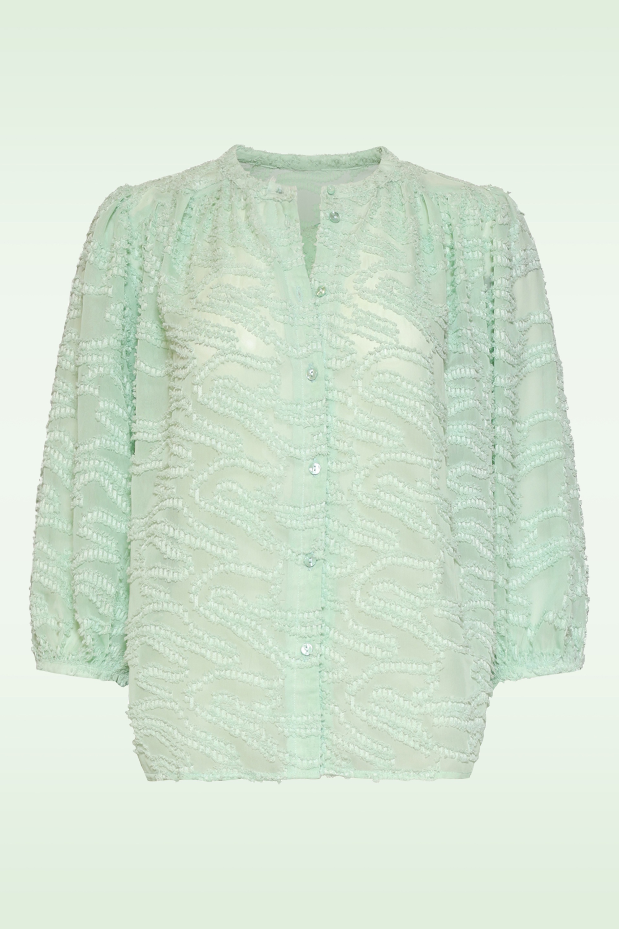 Smashed Lemon - Airy Elegance blouse in zachtgroen 2