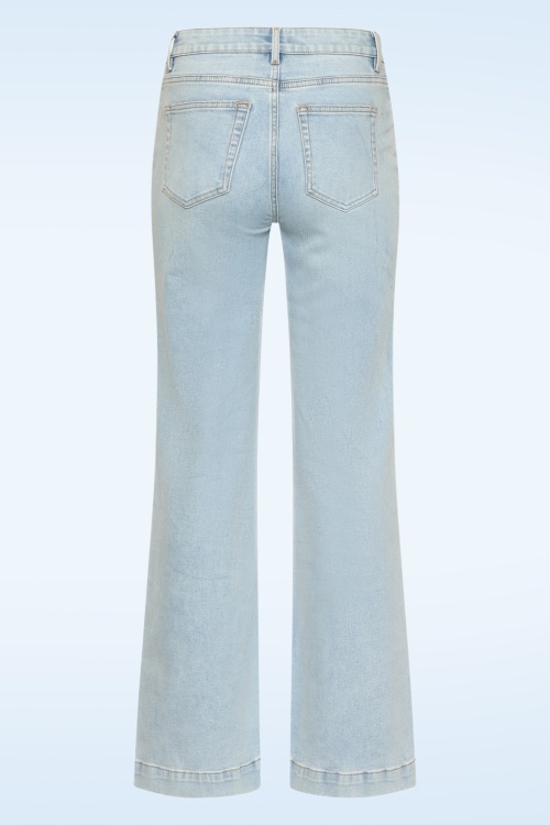 Smashed Lemon - Belle jeans met rechte pijpen in lichtblauw 4
