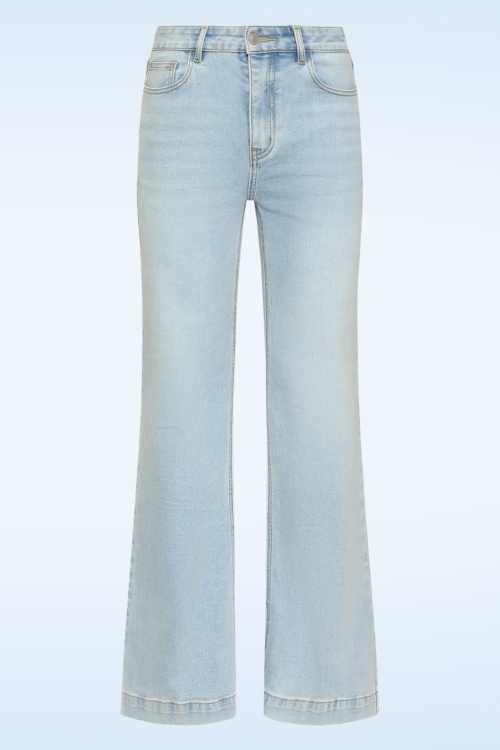 Smashed Lemon - Belle jeans met rechte pijpen in lichtblauw