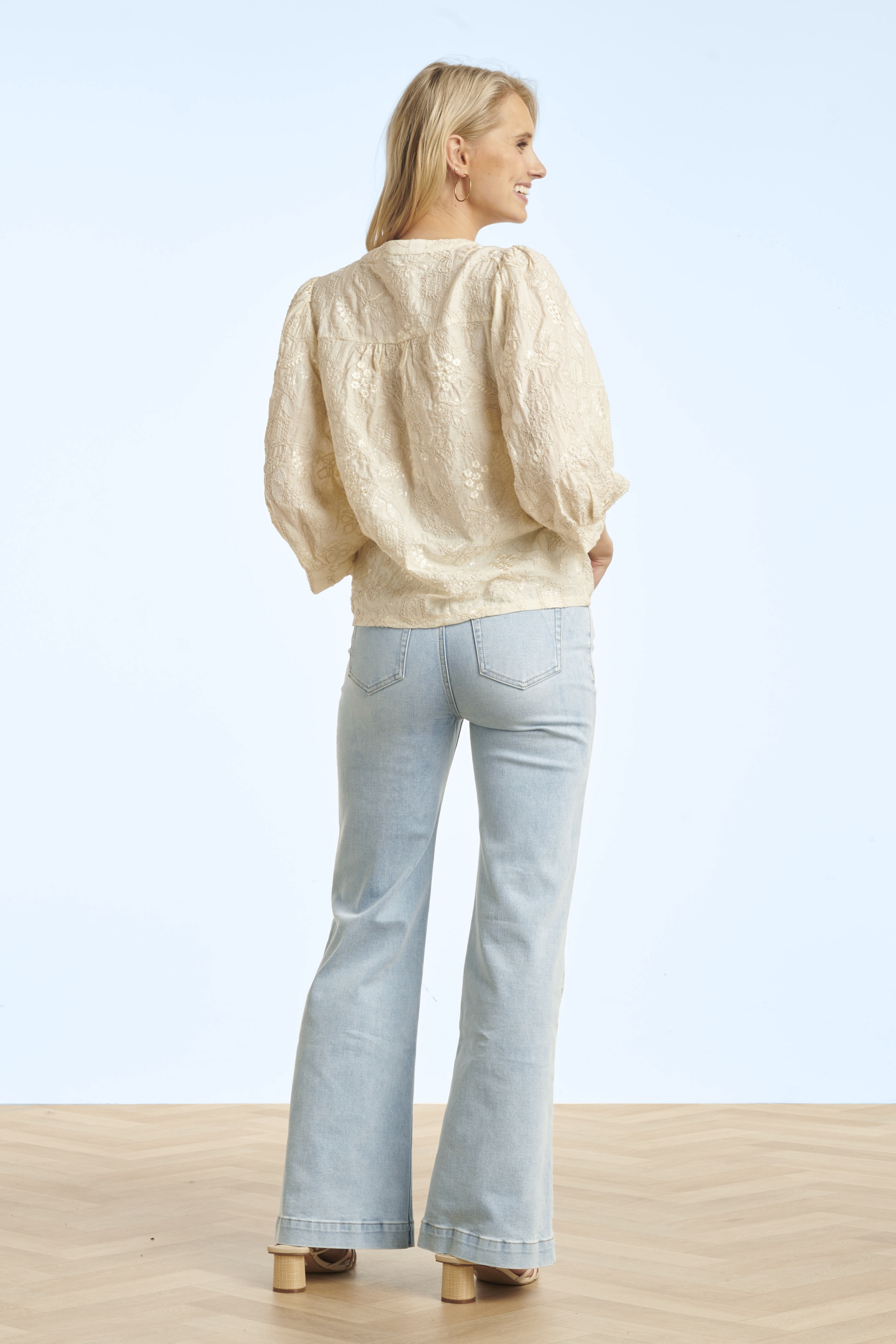 Smashed Lemon - Belle jeans met rechte pijpen in lichtblauw 3