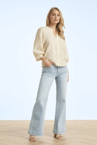 Smashed Lemon - Belle jeans met rechte pijpen in lichtblauw 2