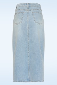 Smashed Lemon - The Cali Denim midi rok in lichtblauw 2