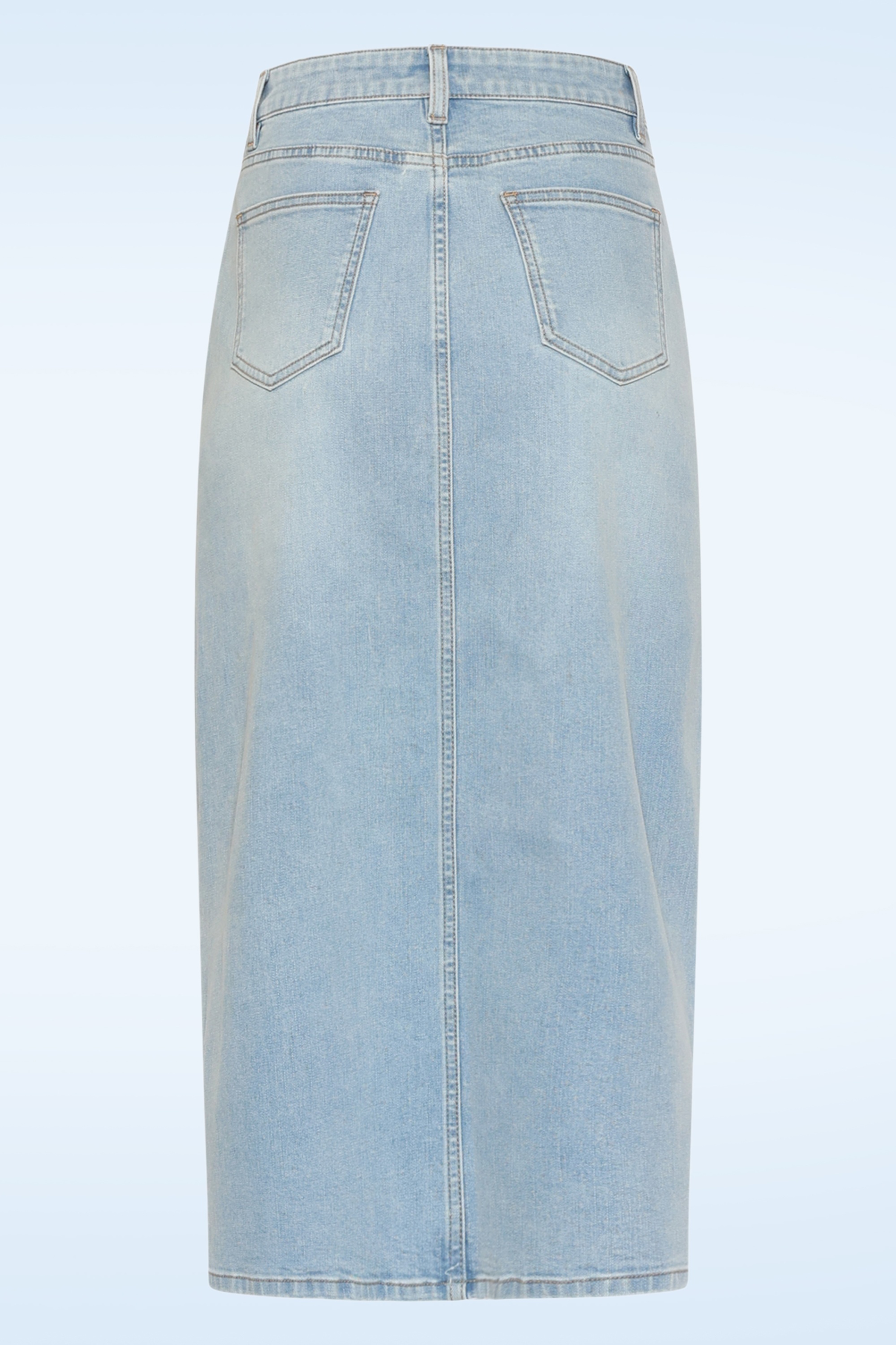 Smashed Lemon - The Cali Denim midi rok in lichtblauw 2