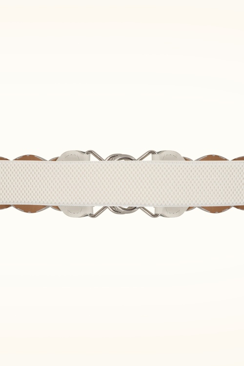 Banned Retro - Audrey stretch riem in wit 3