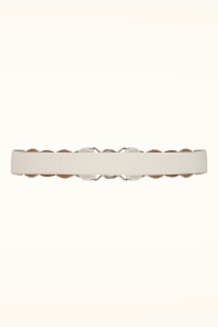 Banned Retro - Audrey stretch riem in wit 4