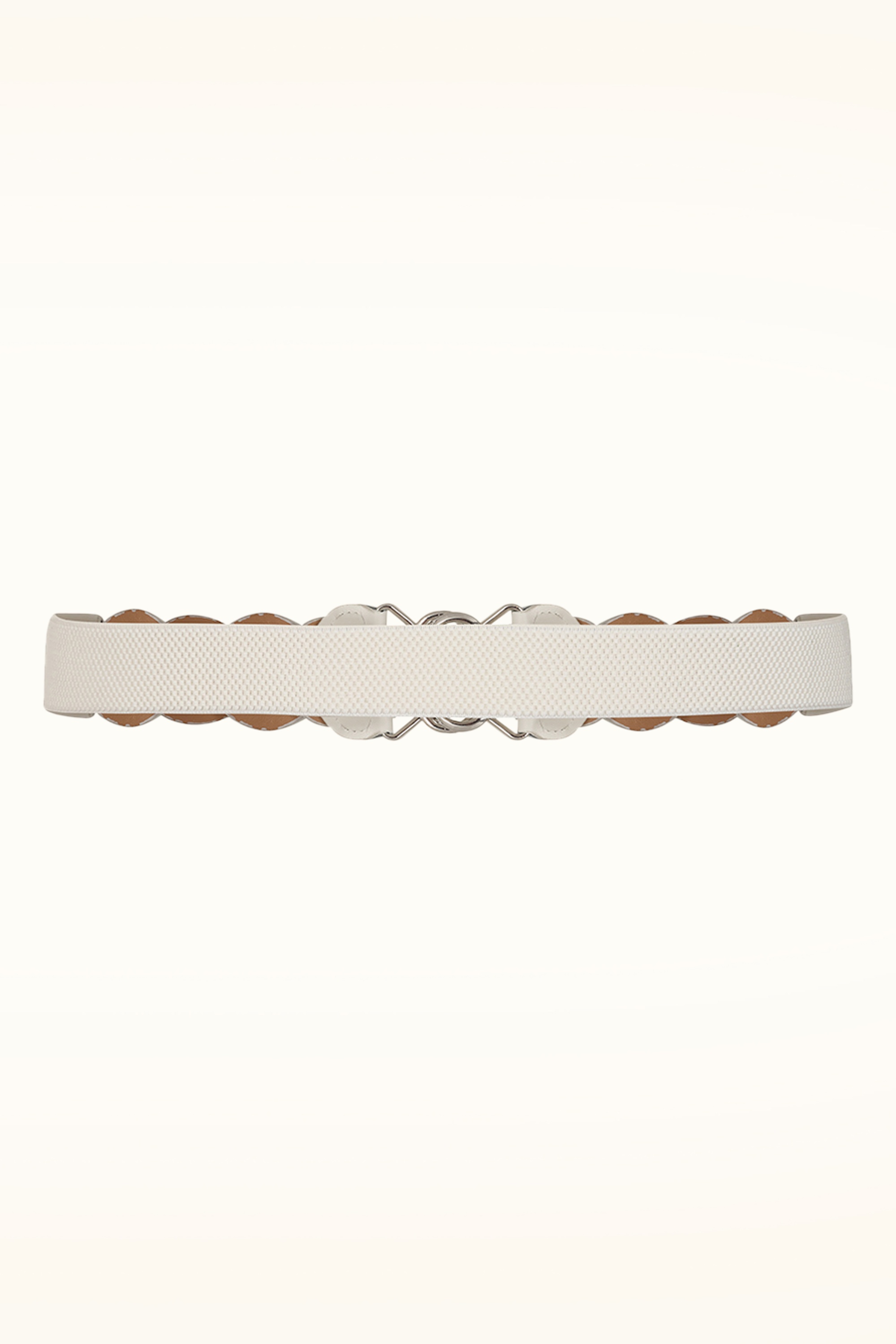 Banned Retro - Audrey stretch riem in wit 4