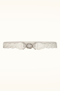 Banned Retro - Audrey stretch riem in wit