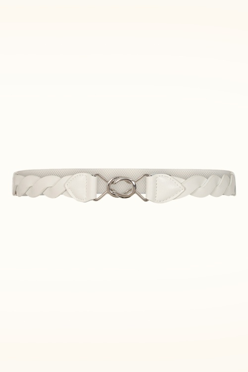Banned Retro - Audrey stretch riem in wit