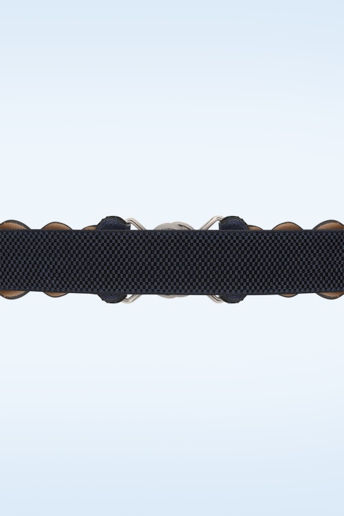 Banned Retro - Audrey stretch riem in navy 3