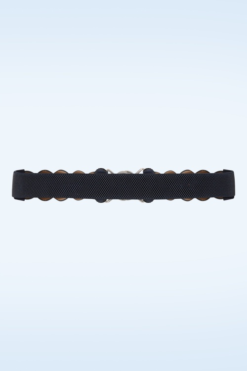 Banned Retro - Audrey stretch riem in navy 4