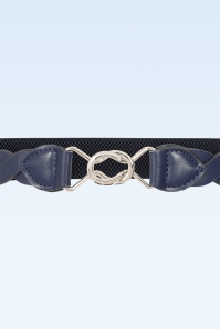Banned Retro - Audrey stretch riem in navy 2