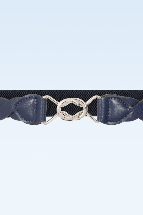 Banned Retro - Audrey stretch riem in navy 2