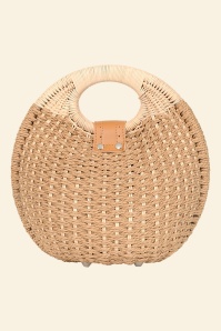 Banned Retro - Lottie ronde rotan tas in zand 6