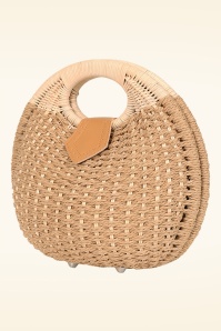 Banned Retro - Lottie ronde rotan tas in zand