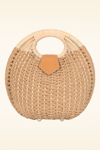 Banned Retro - Lottie ronde rotan tas in zand 3