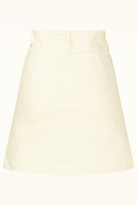 Smashed Lemon - Easy Summer Denim mini rok in gebroken wit 2