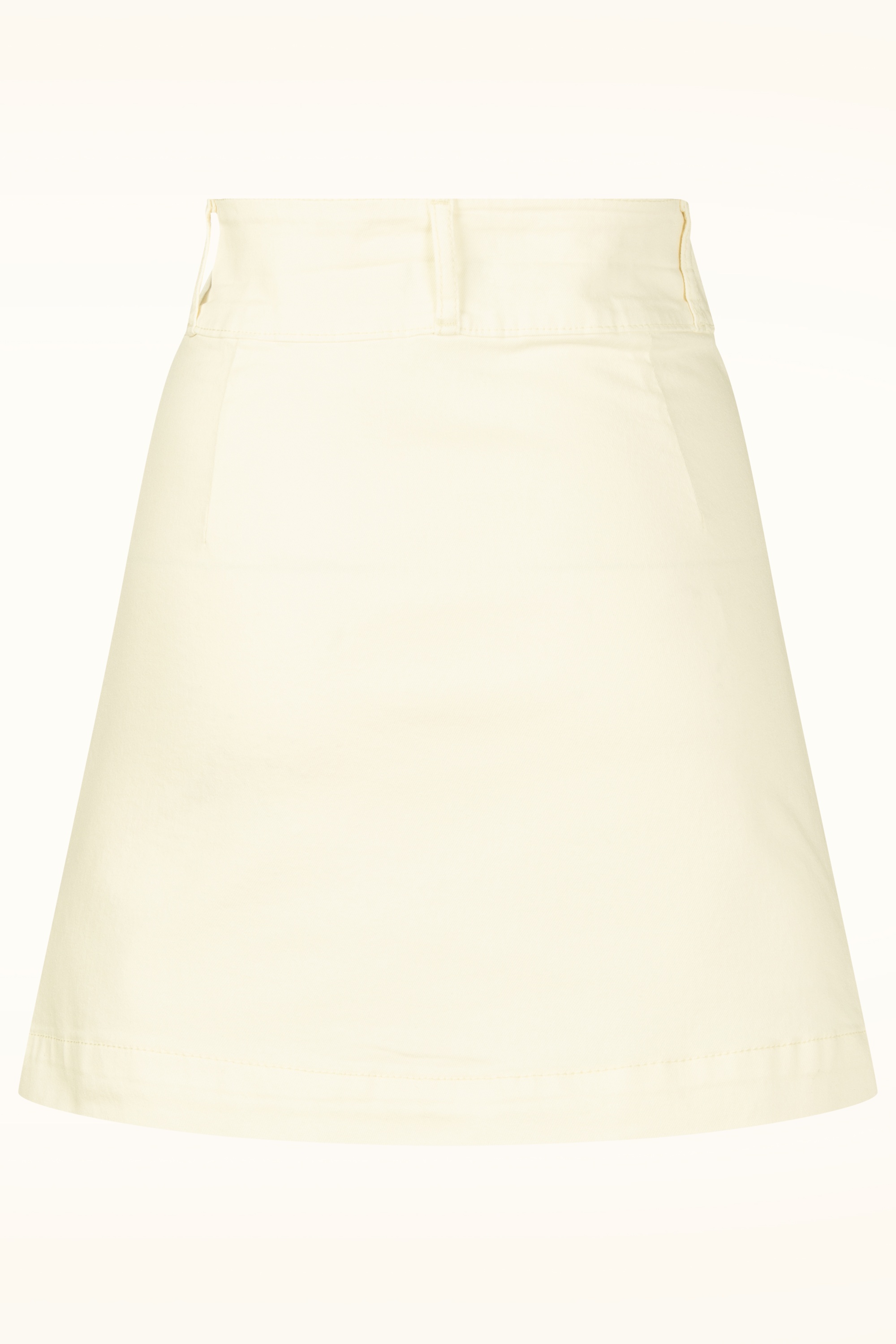 Smashed Lemon - Easy Summer Denim mini rok in gebroken wit 2
