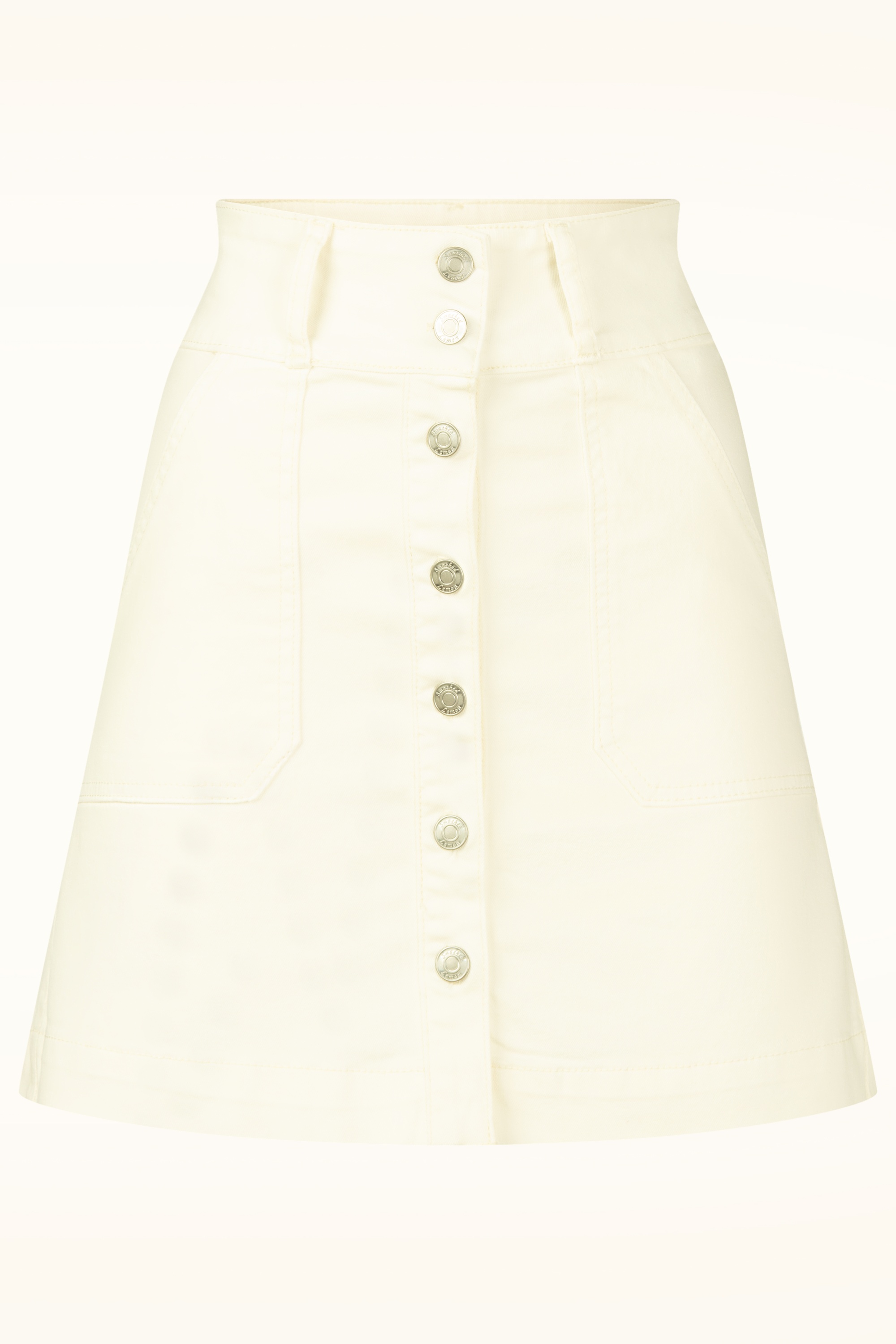 Smashed Lemon - Easy Summer Denim mini rok in gebroken wit