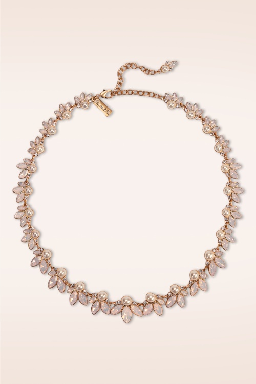 Lovely - Pearly Leaves ketting in lichtroze