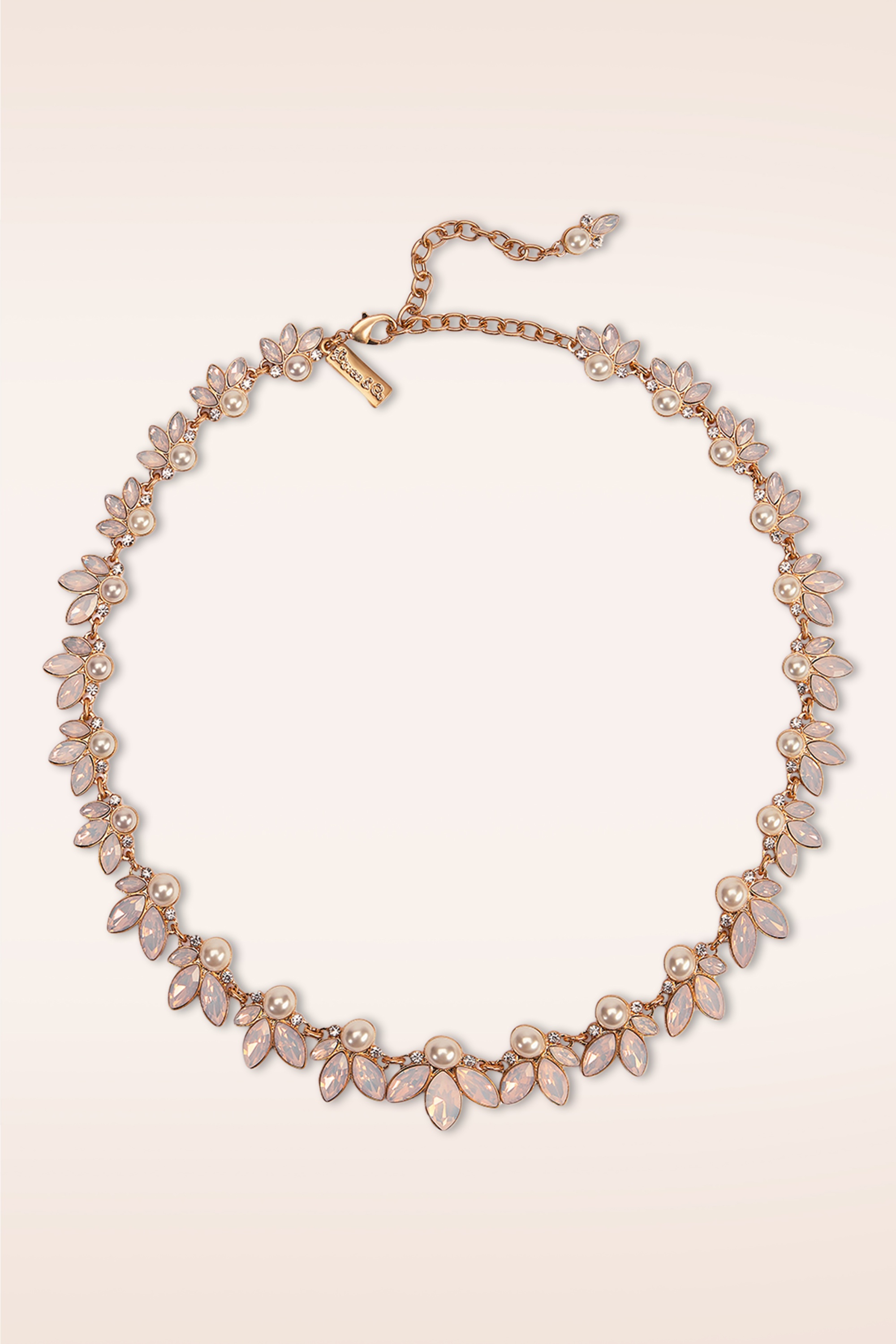 Lovely - Pearly Leaves ketting in lichtroze