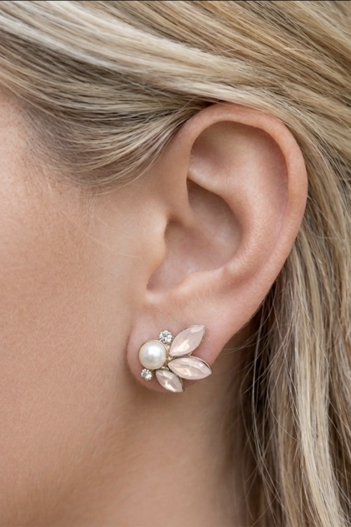 Lovely - Pearly Leaves oorbellen in lichtroze