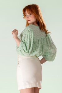 Smashed Lemon - Airy Elegance blouse in zachtgroen 6