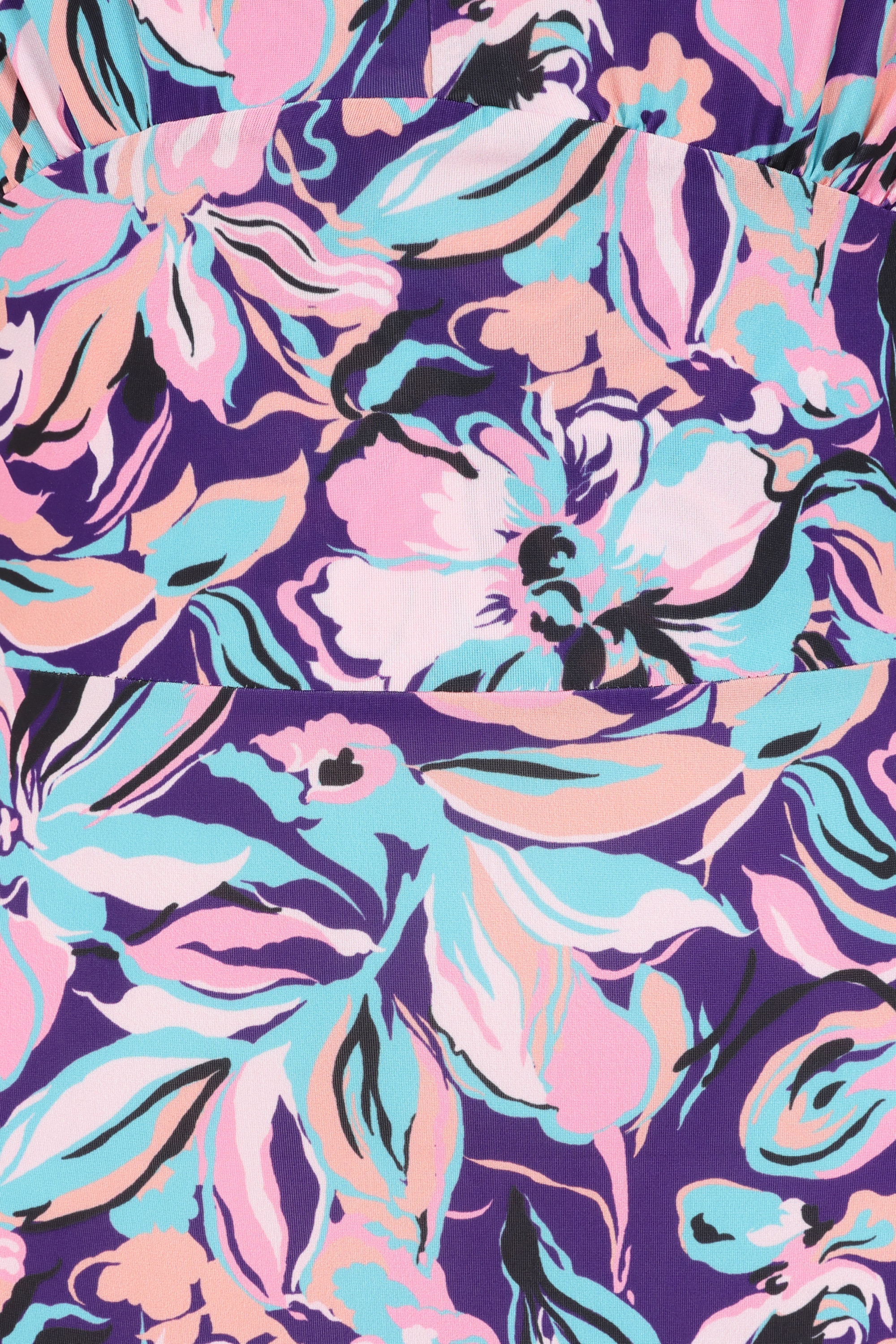 Vintage Chic for Topvintage - Topvintage exclusive ~ Deveny Floral maxi jurk in paars en roze 2
