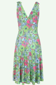 Vintage Chic for Topvintage - Topvintage Exclusive ~ Grecian Floral jurk in groen en multi 3