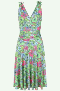Vintage Chic for Topvintage - Topvintage Exclusive ~ Grecian Floral jurk in groen en multi