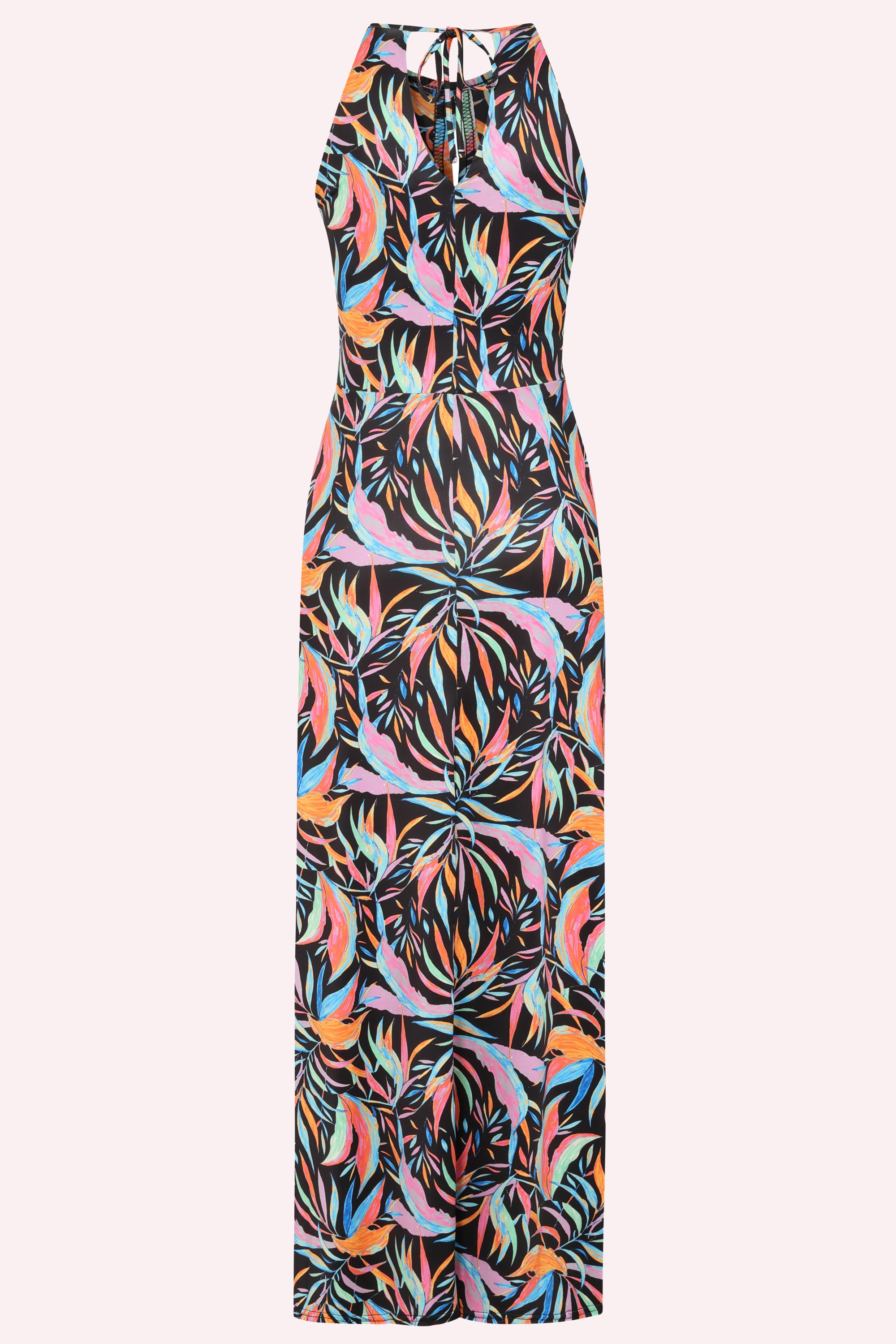 Vintage Chic for Topvintage - Topvintage exclusive ~ Amara Tropica maxi jurk in zwart en multi 3