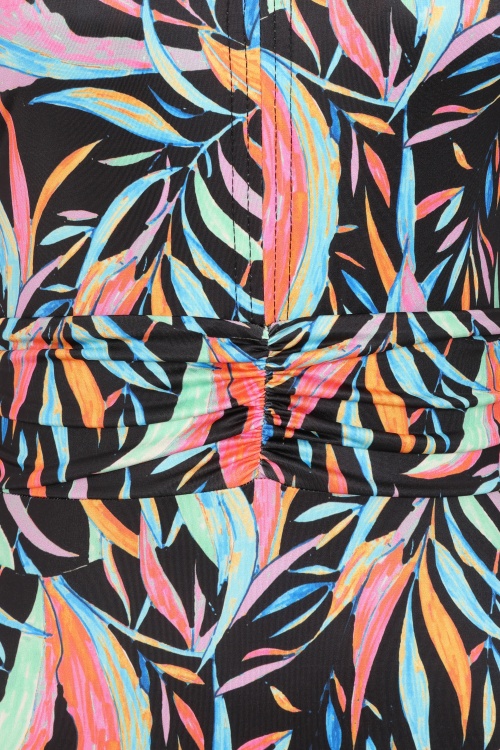 Vintage Chic for Topvintage - Topvintage exclusive ~ Amara Tropica maxi jurk in zwart en multi 2
