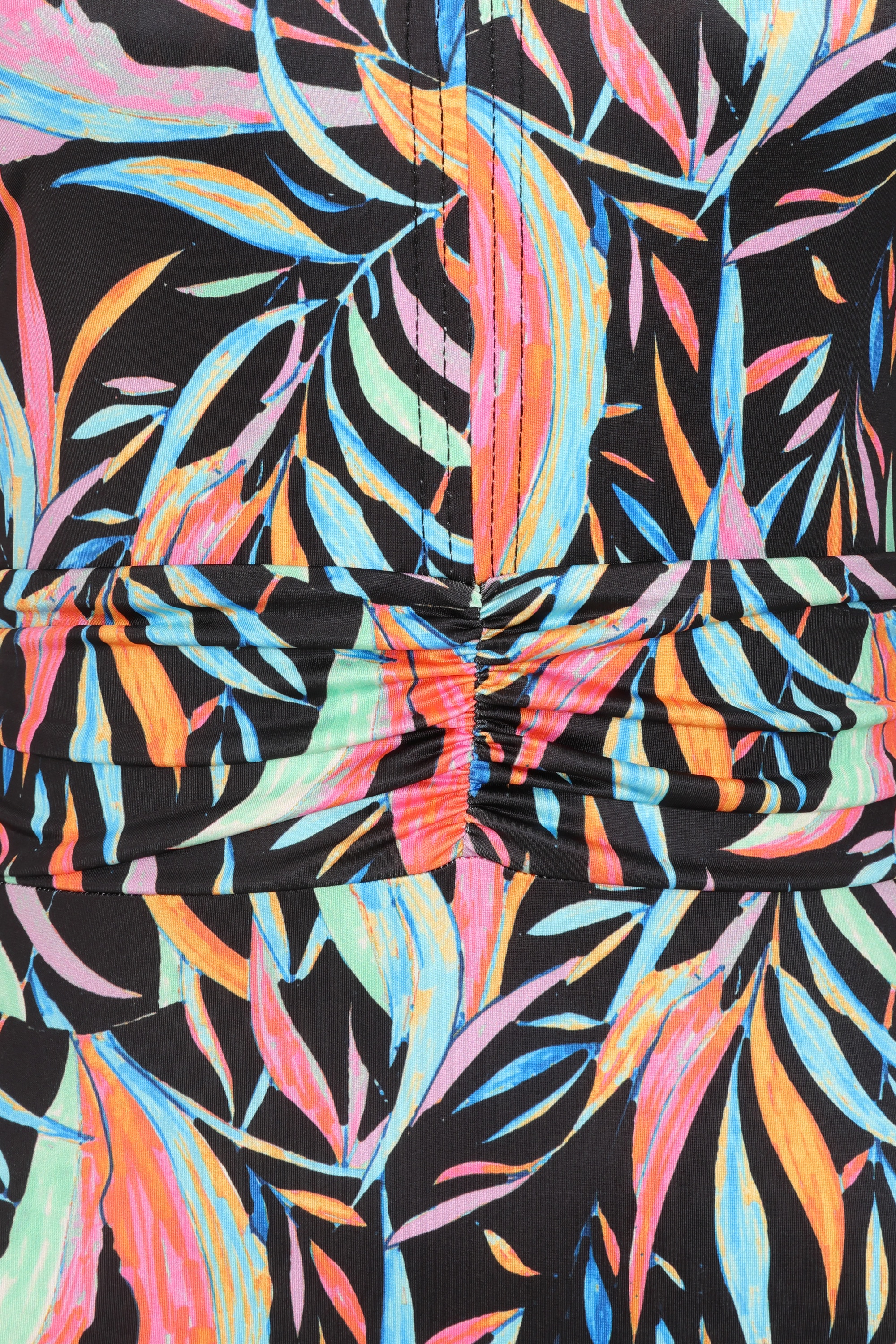 Vintage Chic for Topvintage - Topvintage exclusive ~ Amara Tropica maxi jurk in zwart en multi 2