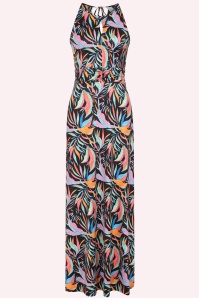 Vintage Chic for Topvintage - Topvintage exclusive ~ Amara Tropica maxi jurk in zwart en multi