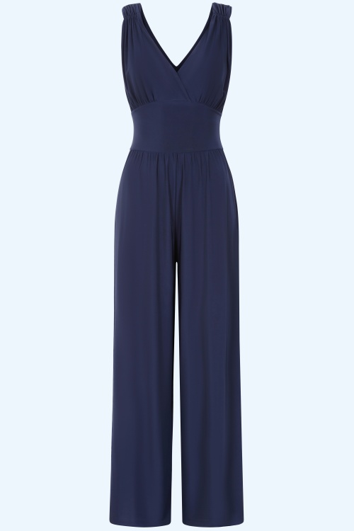 Vintage Chic for Topvintage - Topvintage exclusive ~ Marisol jumpsuit in marineblauw