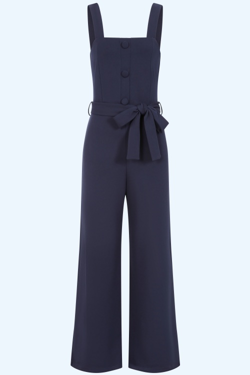 Vintage Chic for Topvintage - Topvintage exclusive ~ Maddy jumpsuit in marineblauw