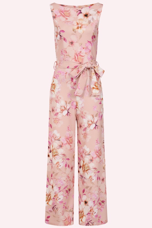 Vintage Chic for Topvintage - Topvintage exclusive ~ Rosalie Floral jumpsuit in licht blush