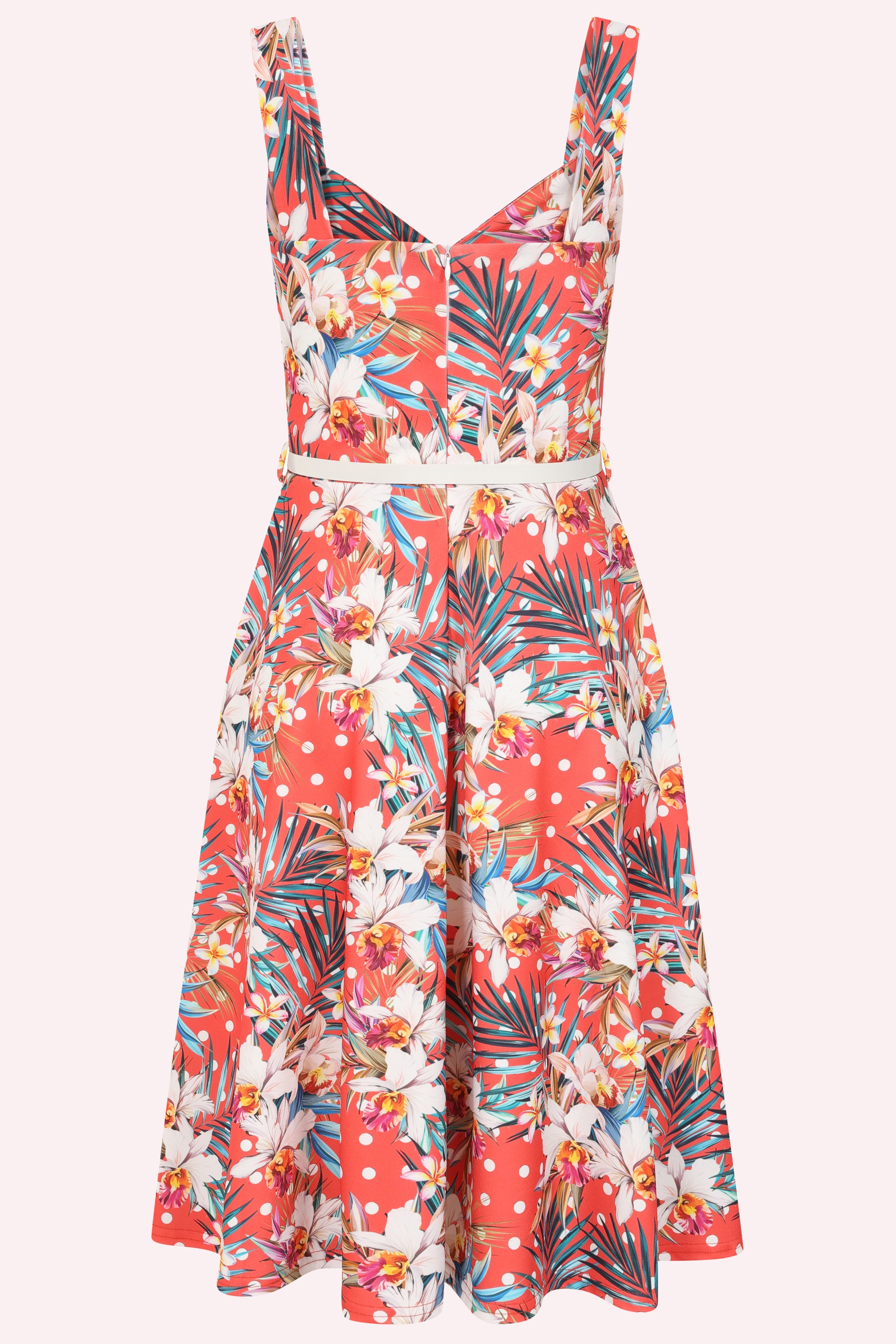 Vintage Chic for Topvintage - Topvintage Exclusive ~ Rita Tropical swing jurk in koraal 3