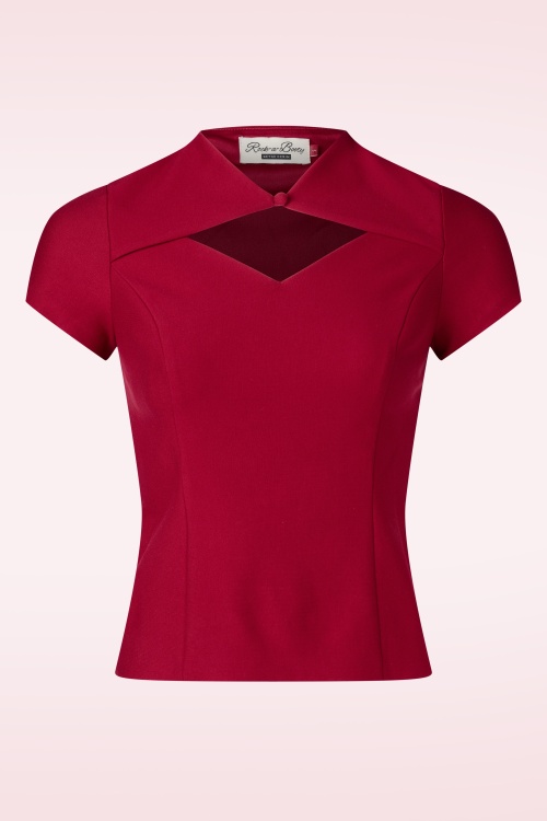 Rock-a-Booty - Topvintage exclusive ~ Lena top in rood 2
