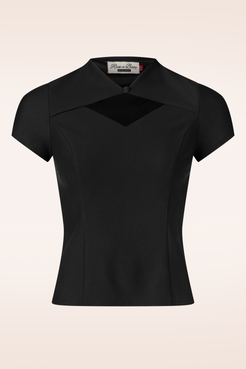 Rock-a-Booty - Topvintage exclusive ~ Lena top in zwart
