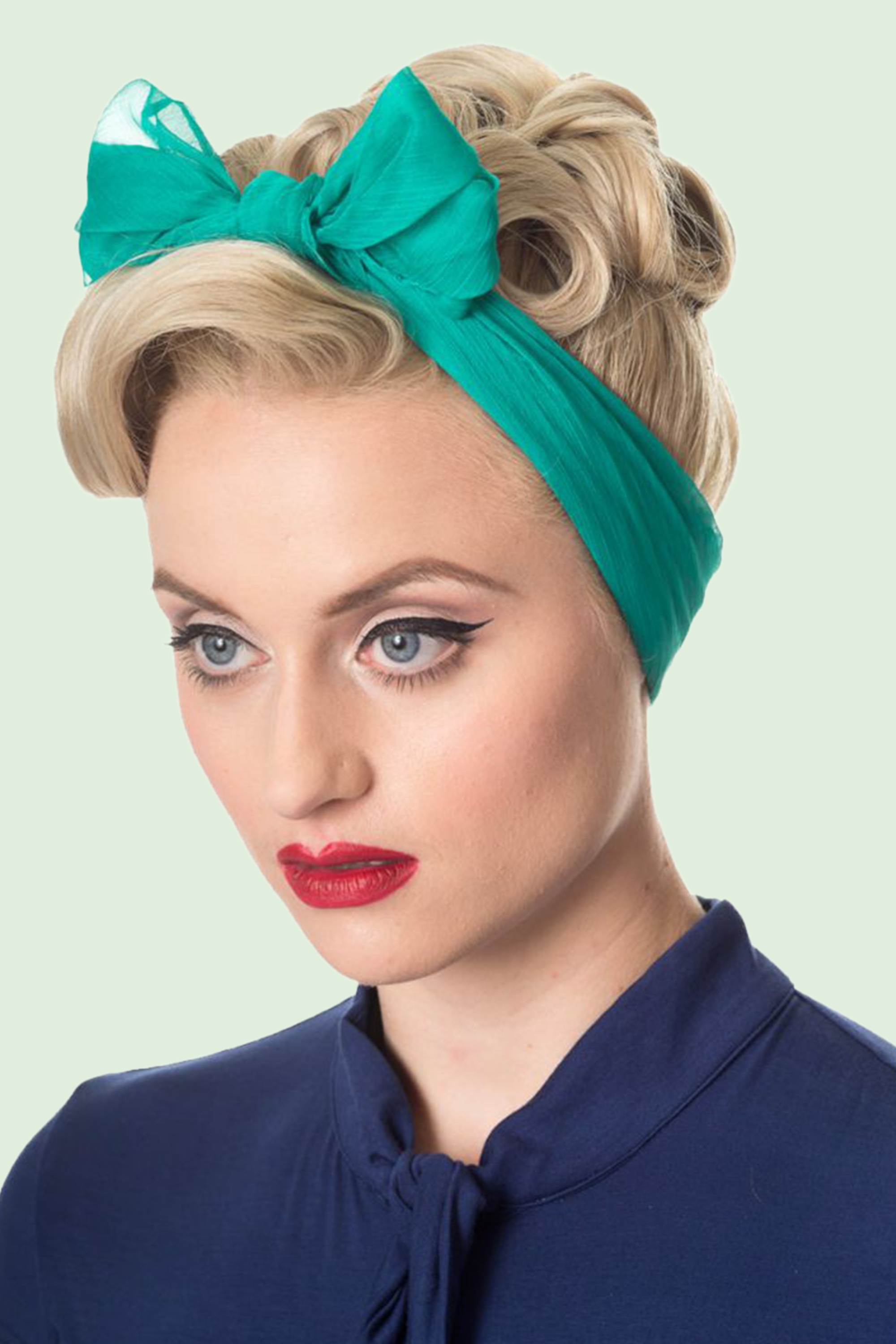 Banned Retro - Anna haarsjaal in turquoise 