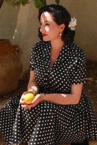 Banned Retro - Bella Polka swing jurk in zwart 2