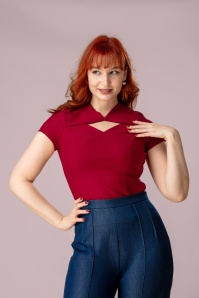 Rock-a-Booty - Topvintage exclusive ~ Lena top in rood