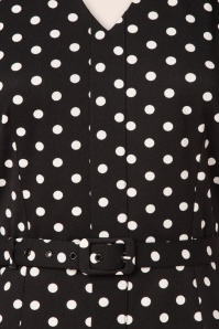 Rock-a-Booty - Topvintage exclusive ~ Fleur polkadot pencil jurk in zwart en wit 3