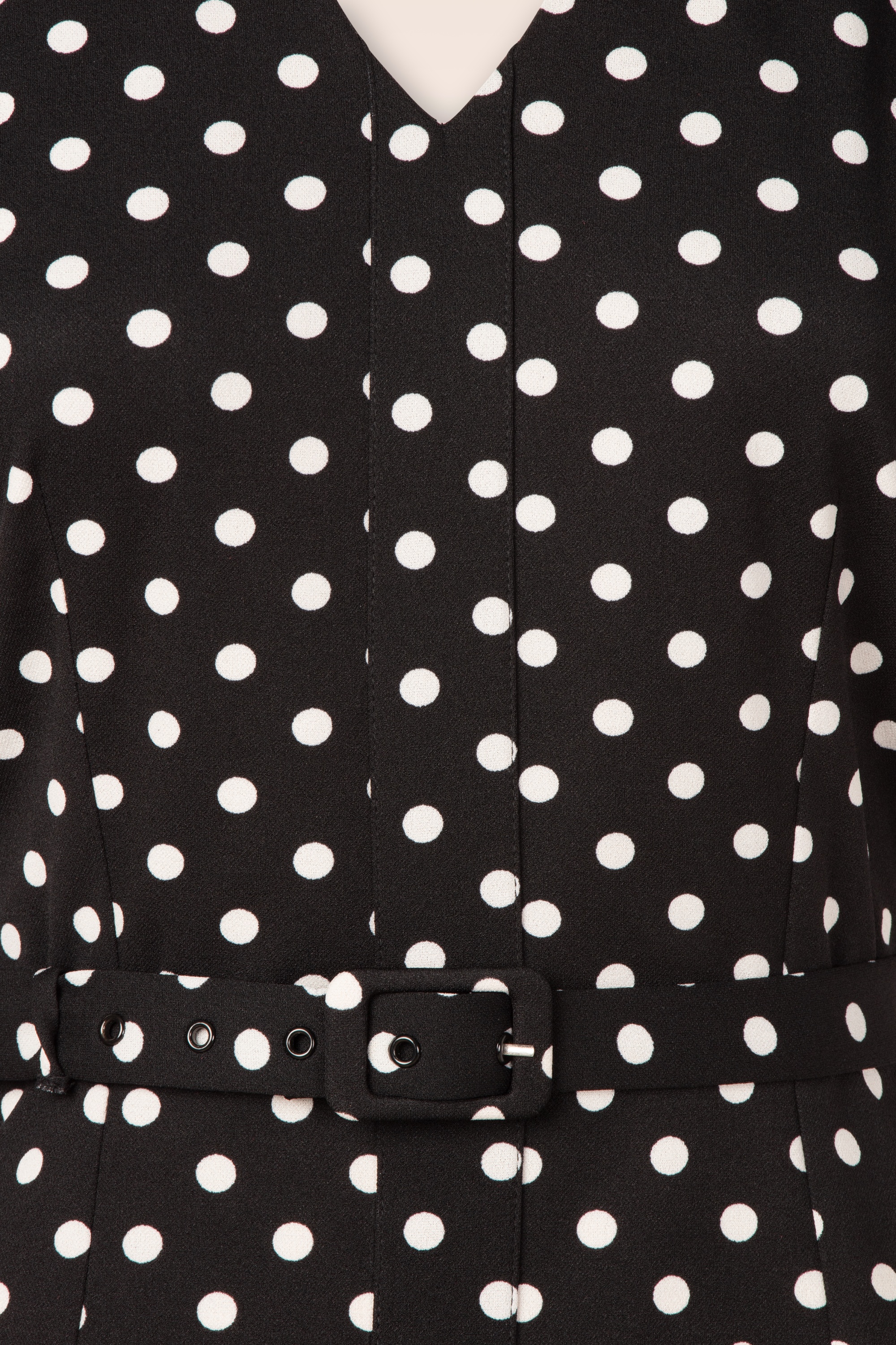 Rock-a-Booty - Topvintage exclusive ~ Fleur polkadot pencil jurk in zwart en wit 3
