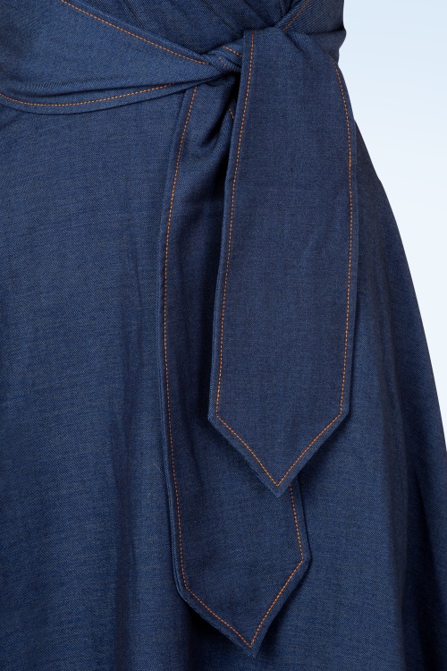 Rock-a-Booty - Topvintage exclusive ~ Emma swing jurk in blauw 3