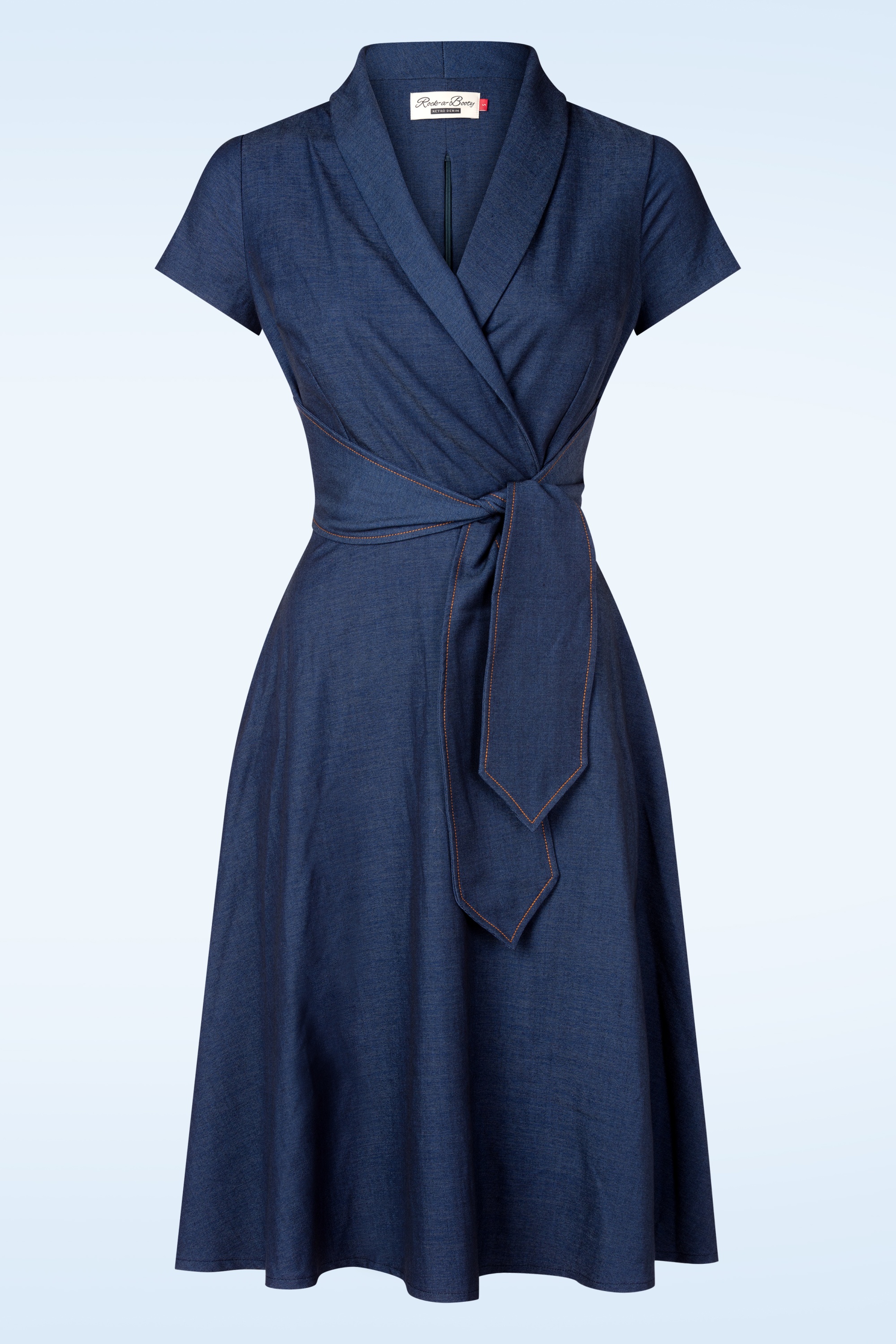 Rock-a-Booty - Topvintage exclusive ~ Emma swing jurk in blauw 2