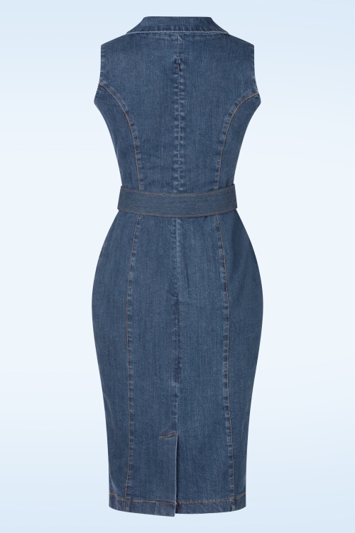 Rock-a-Booty - Topvintage exclusive ~ Dianne pencil in middenblauw 5